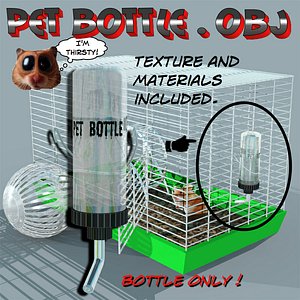 water bottle pet 3d model