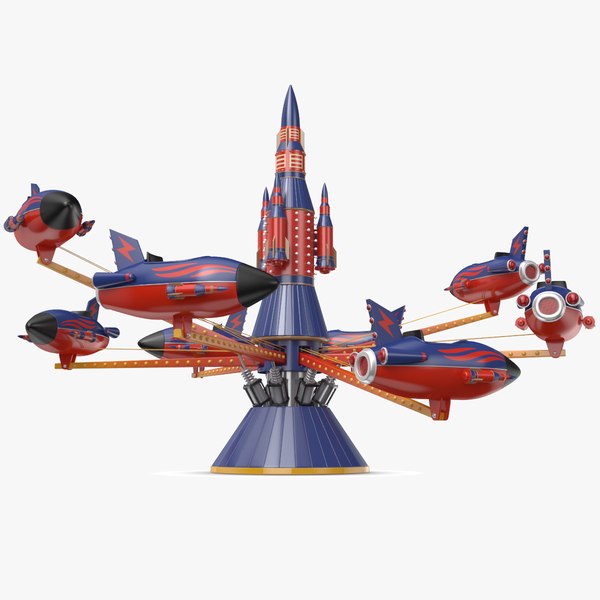 3D model real rockets carousel