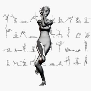 3D Yoga Woman Set03