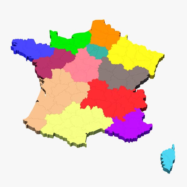 3d model france regions departments