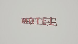 Motel Sign Glowing