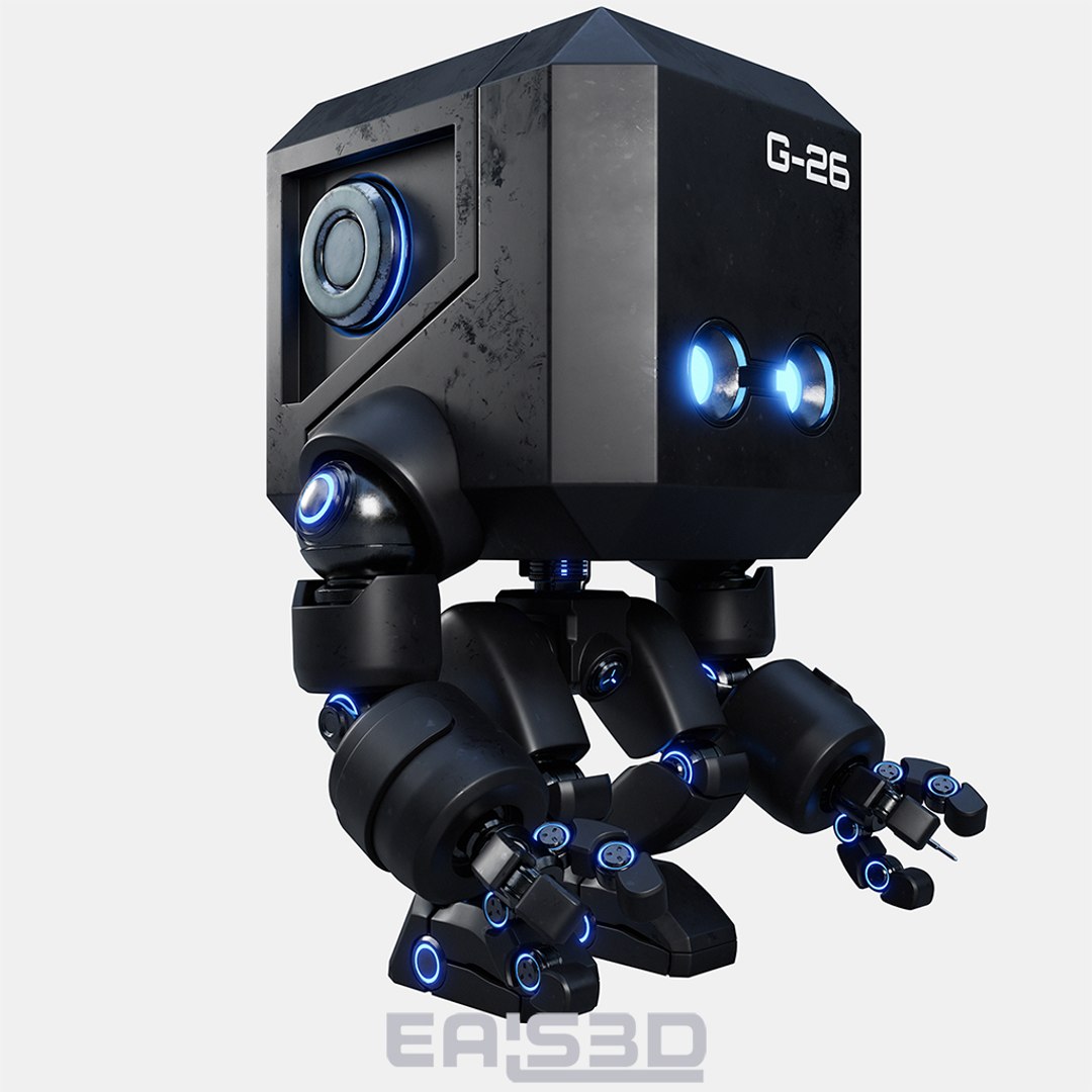 Cute Space Robot Rigged G-26 Matte Back 3D - TurboSquid 2159179