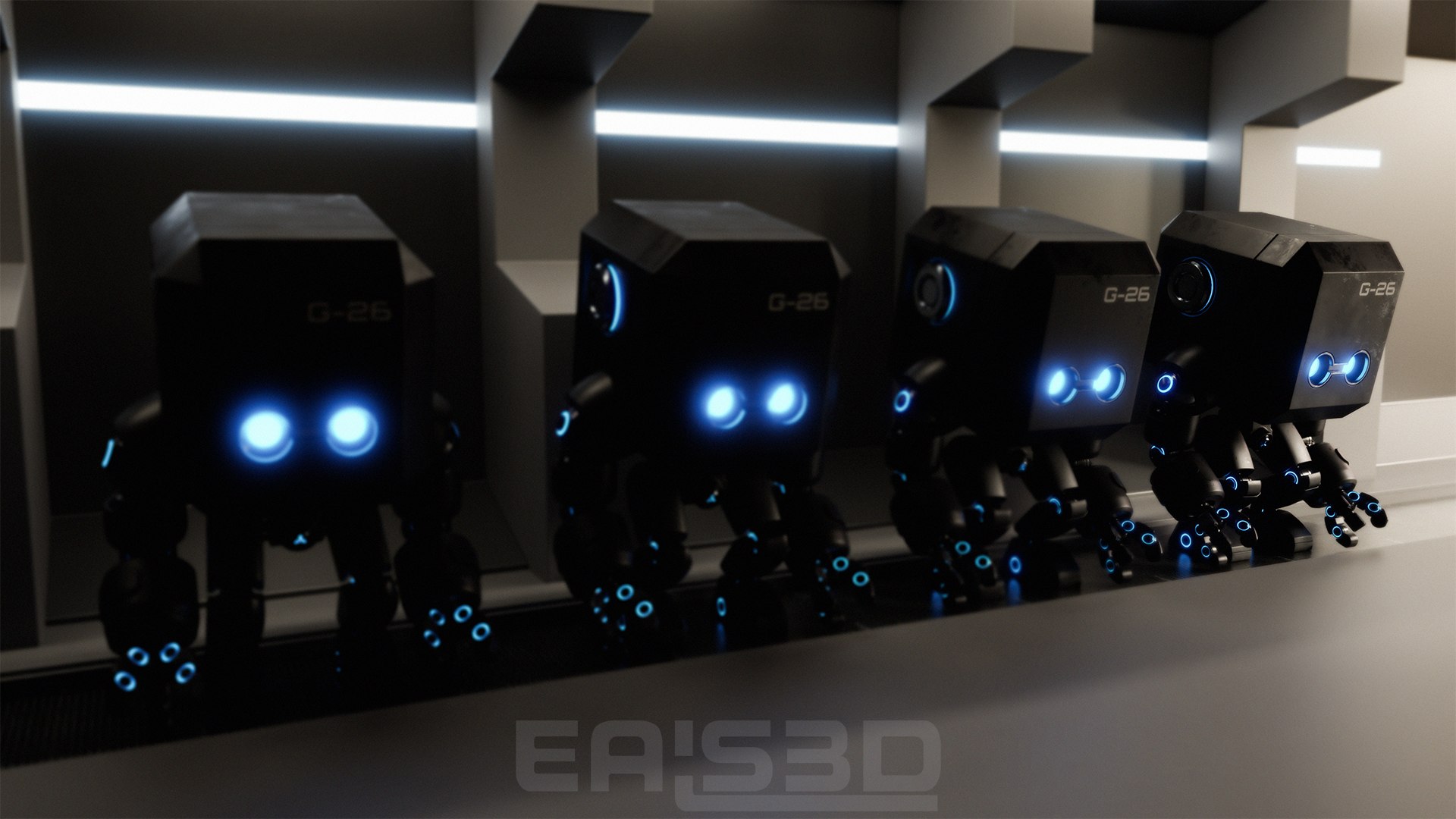 Cute Space Robot Rigged G-26 Matte Back 3D - TurboSquid 2159179