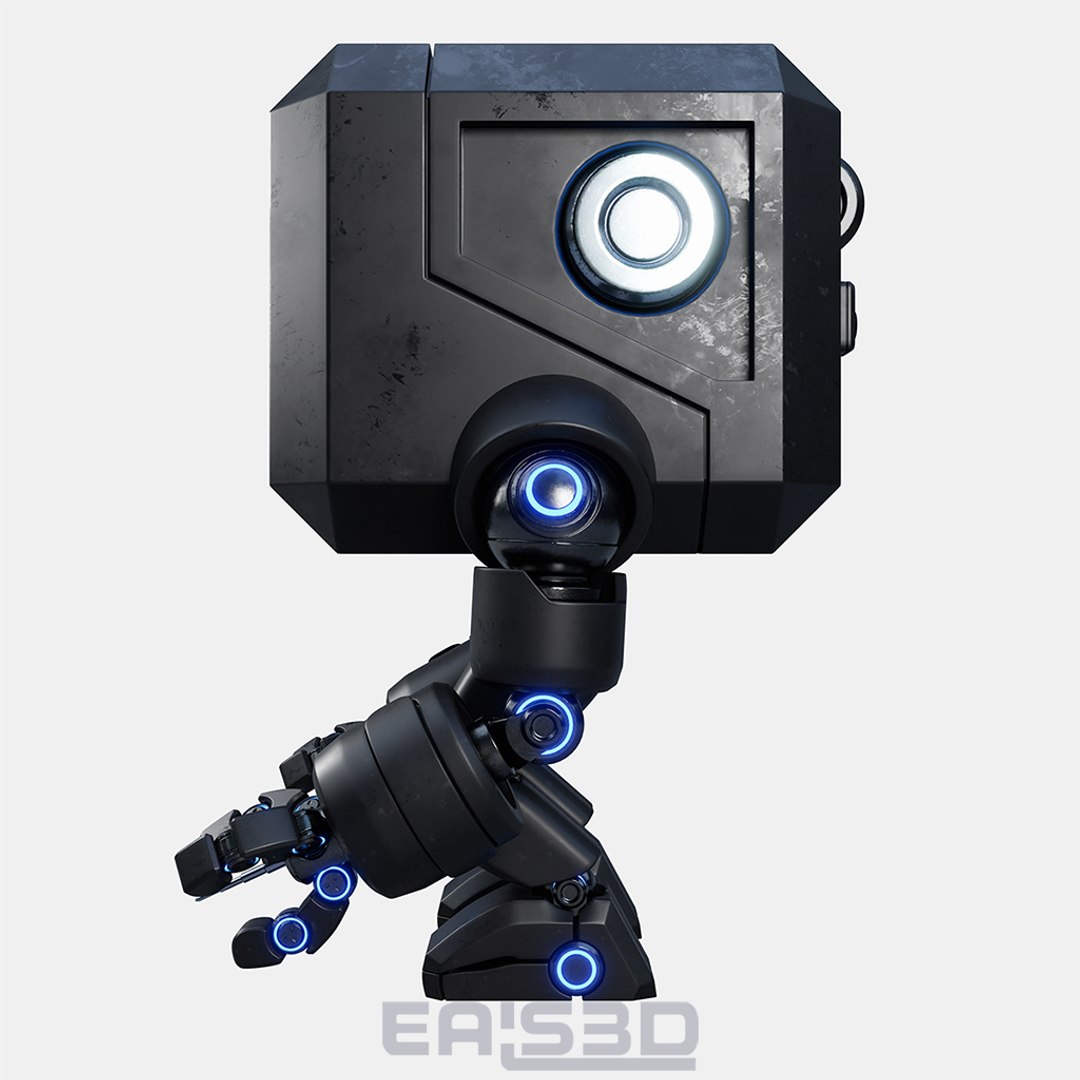 Cute Space Robot Rigged G-26 Matte Back 3D - TurboSquid 2159179