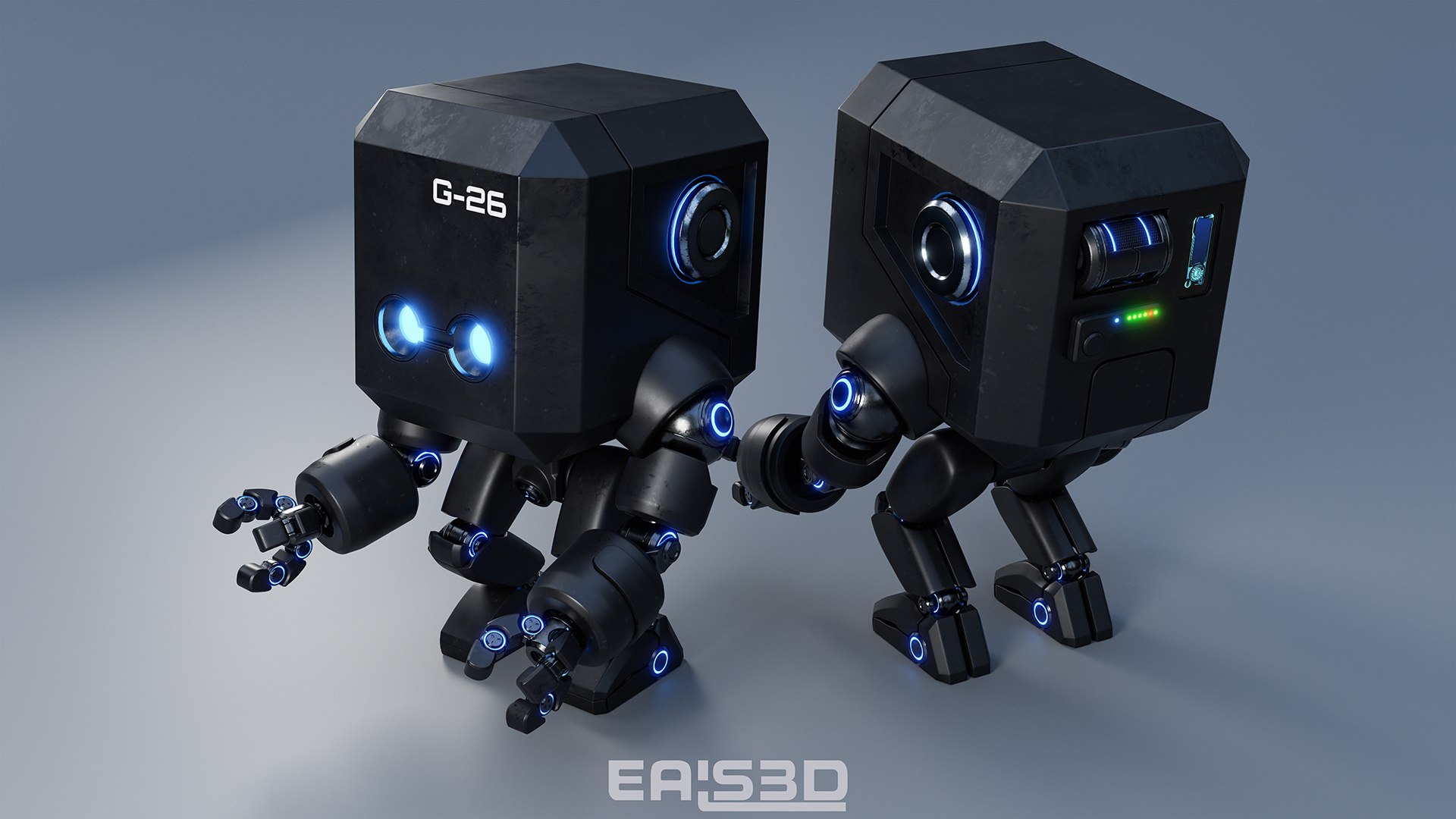 Cute Space Robot Rigged G-26 Matte Back 3D - TurboSquid 2159179
