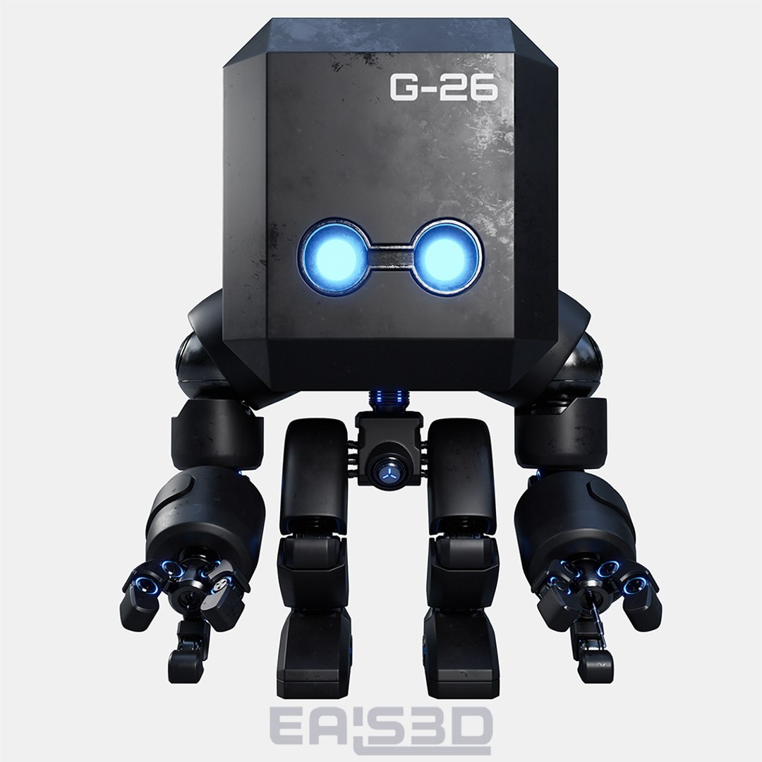 Cute Space Robot Rigged G-26 Matte Back 3D - TurboSquid 2159179