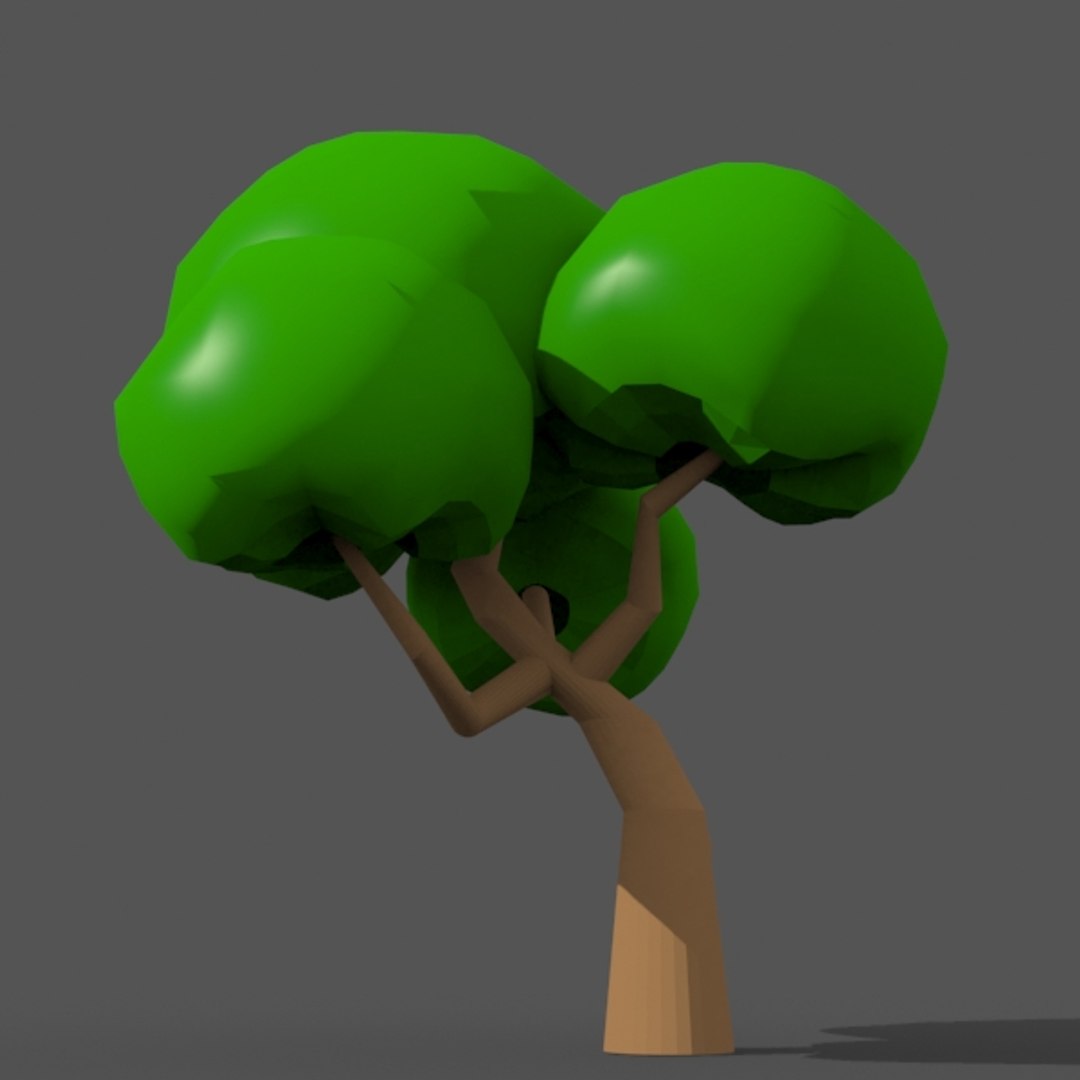 1 Cartoon Tree 3d Model