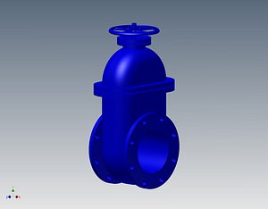 flat gate valve 3d ige