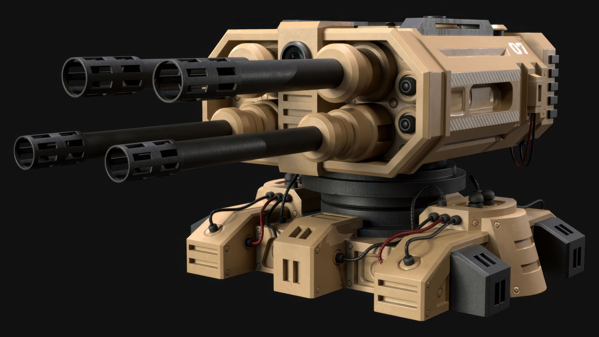 Defense Turret-1-Desert-Clean Model - TurboSquid 2640616