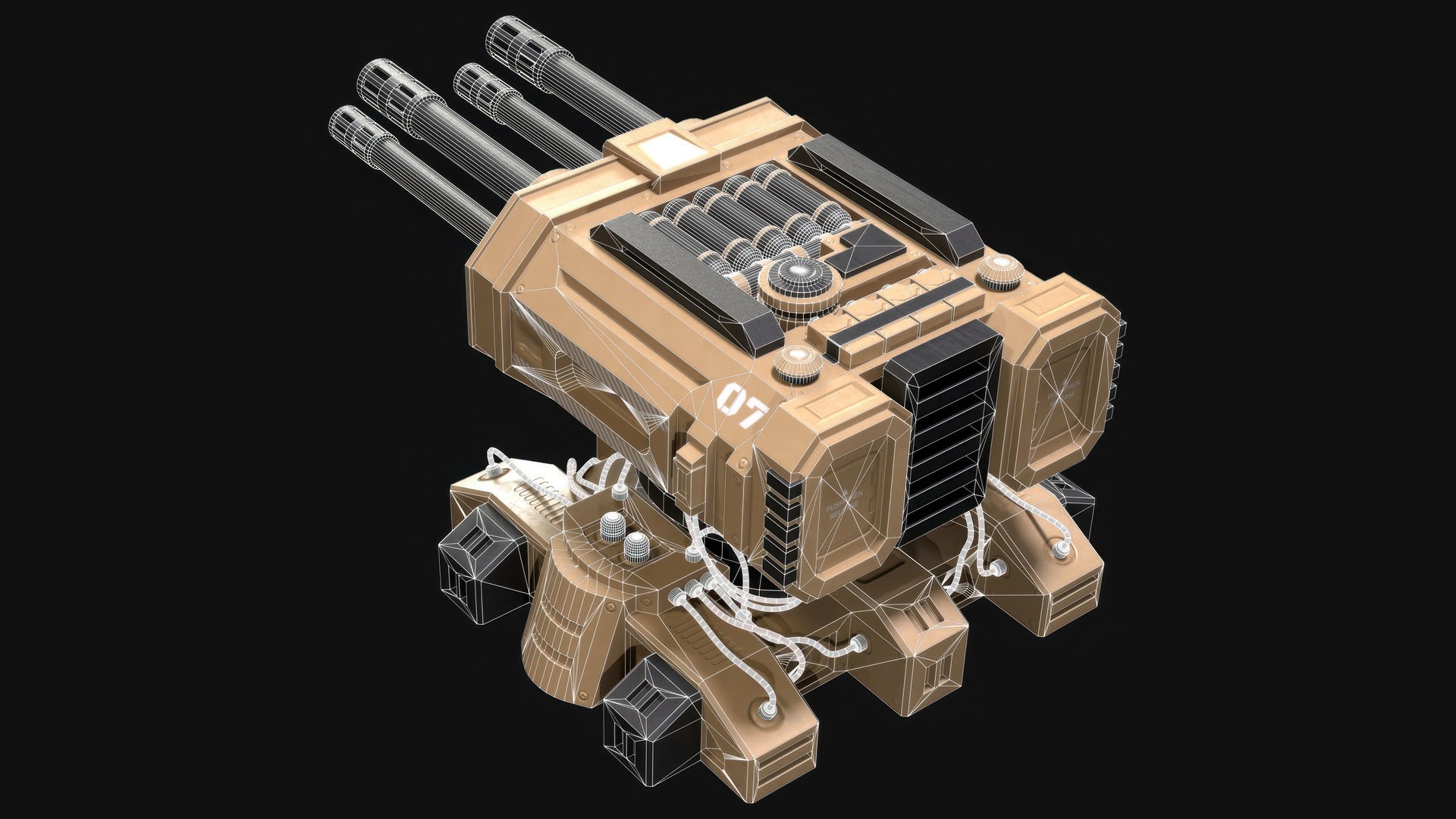 Defense Turret-1-Desert-Clean Model - TurboSquid 2640616