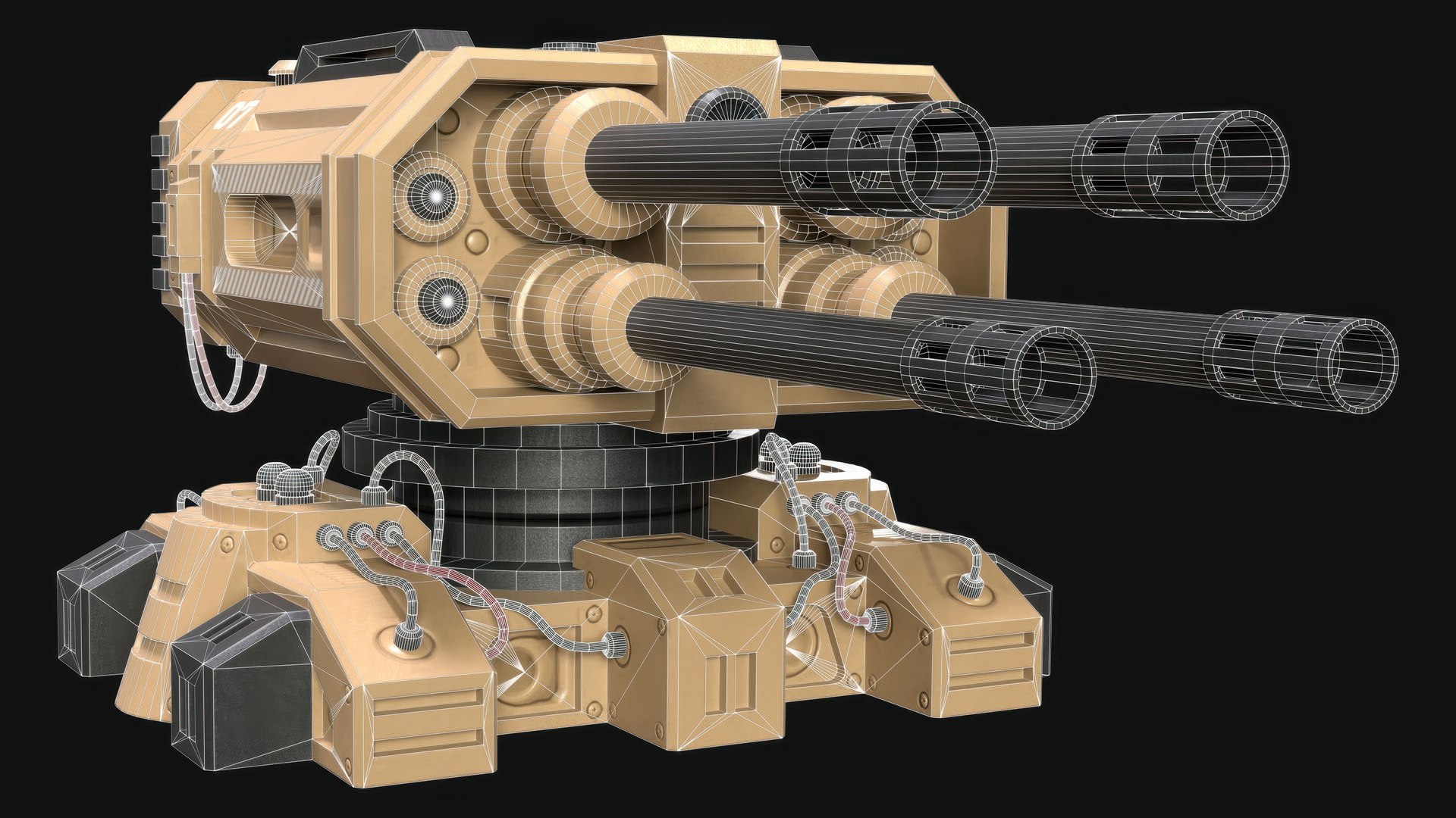 Defense Turret-1-Desert-Clean Model - TurboSquid 2640616