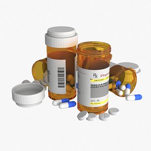 3D Pill Bottle Set