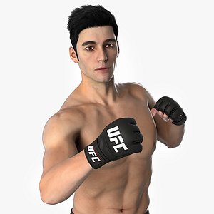 UFC MMA Fighter Falling Animated Fur Rigged