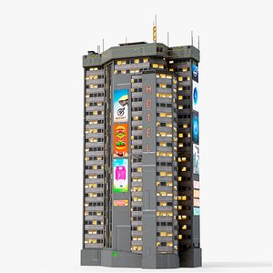 Sci-Fi Futuristic Building PBR 16 3D model