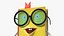 Pose De Pie De Personaje De Libro Amarillo De Toon