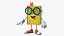 Pose De Pie De Personaje De Libro Amarillo De Toon