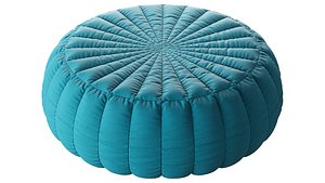 3D Large round soft pouf