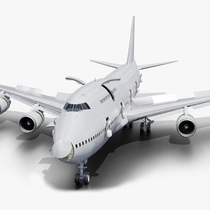 3D Boeing 747-400 Animated Realistic Jet Airliner Plane