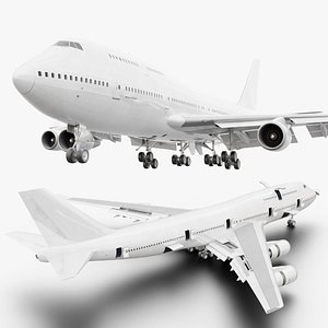 3D Boeing 747-400 Animated Realistic Jet Airliner Plane