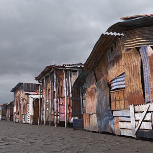 Linear Slum Row Housing