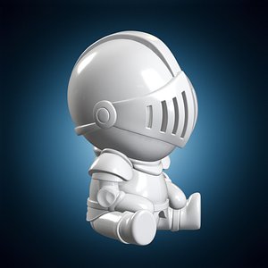 Chibi Knight Figure 3D Print Model Character Figure