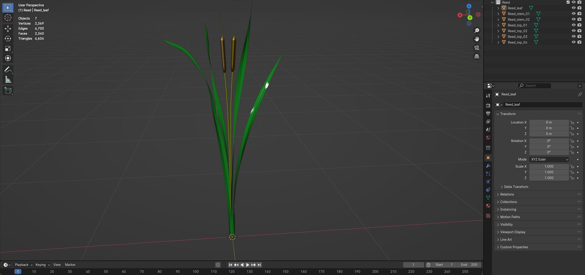Reed Cattail Bulrush 3D Model - TurboSquid 2306445