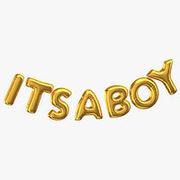 Golden Foil Balloons Words Its a Boy