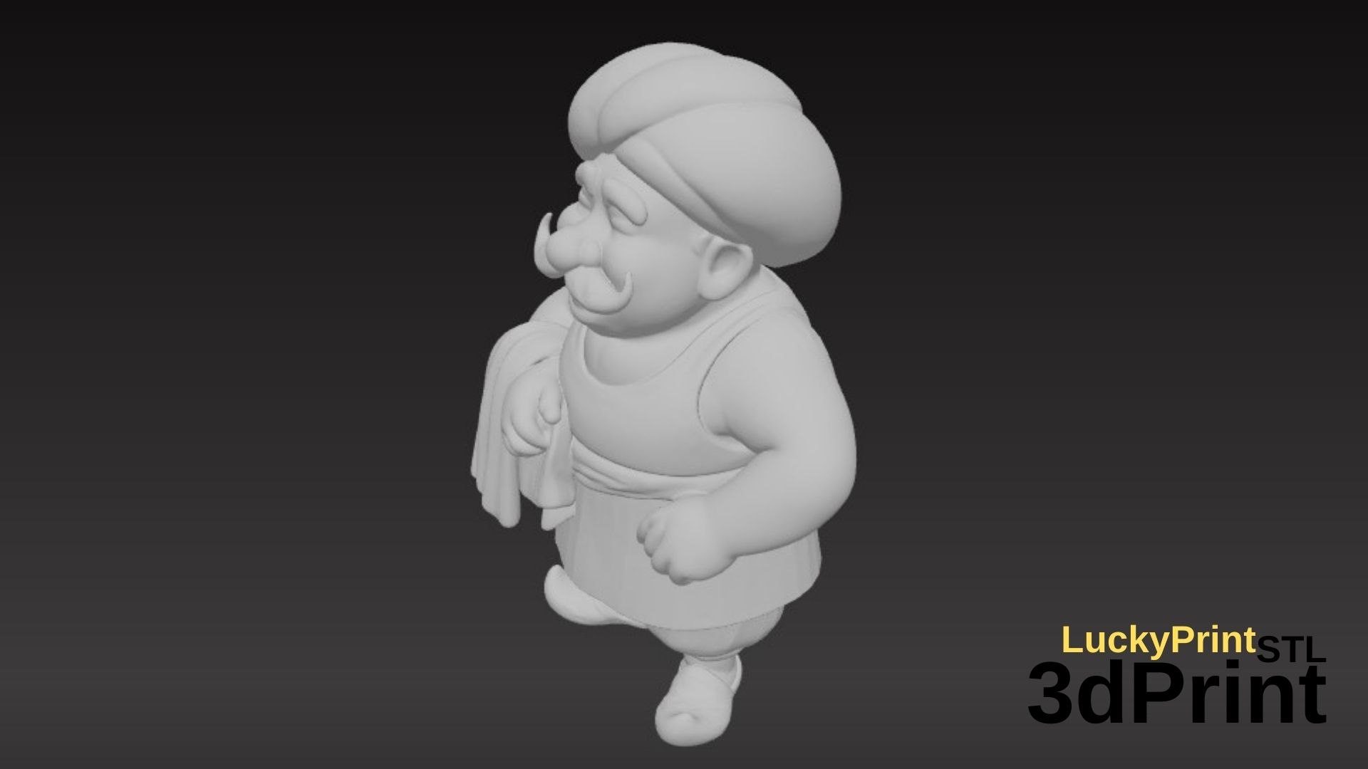 Ottoman Tellak Figurine Traditional Bath Attendant 3D Model STL Format ...