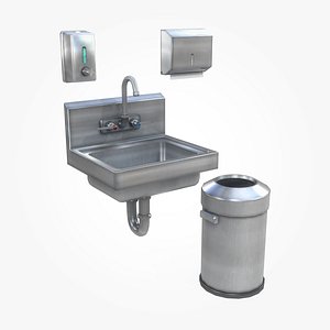 3D model commercial hand wash station