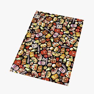 3D area rug hungry bas model