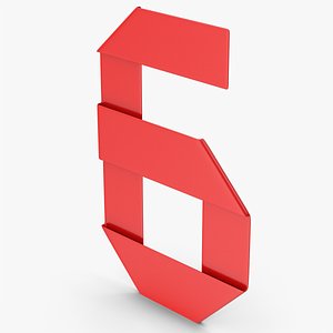 Red Ribbon Number 6 3D model