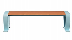 Outdoor backless garden sitting bench by Arlau 3D