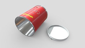 3D Potato Chips Tube 2 Open