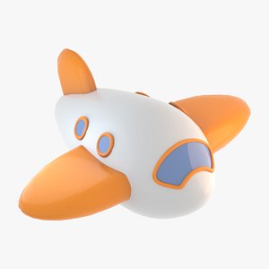Cartoon low poly airplaine model