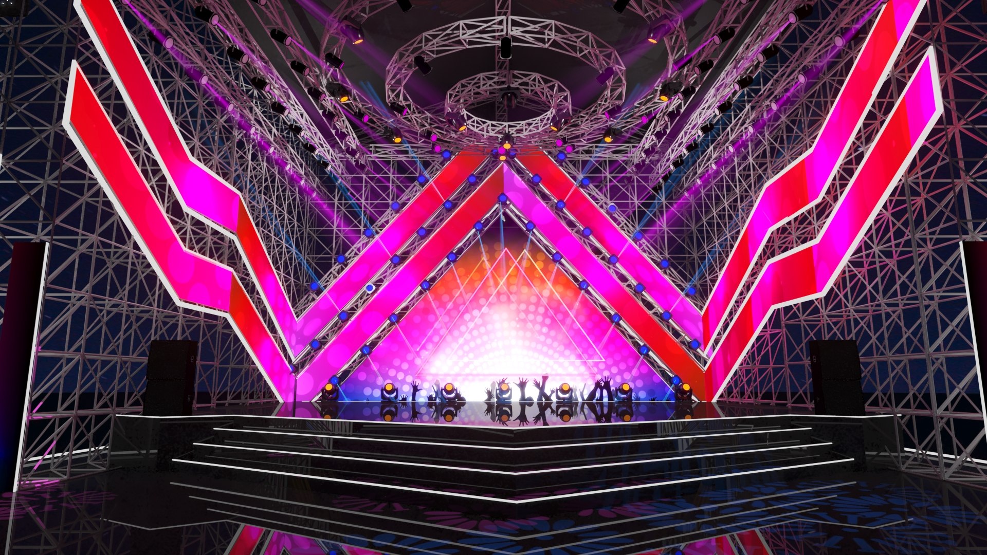 Virtual Stage Stage Truss Meeting Hall Wedding Show Concert v37 3D ...