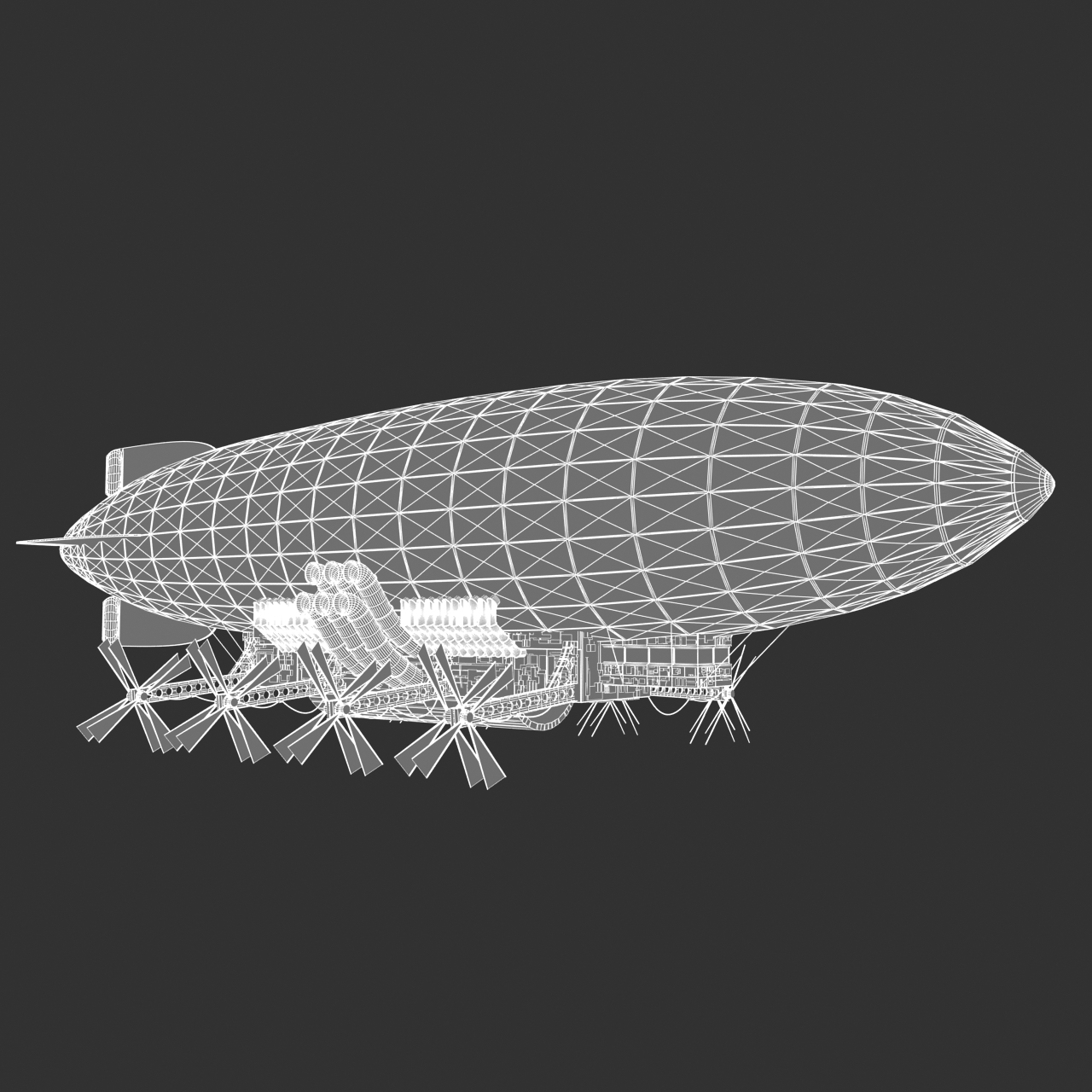 steampunk zeppelin 3d model