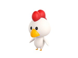 3D chicken chick character model