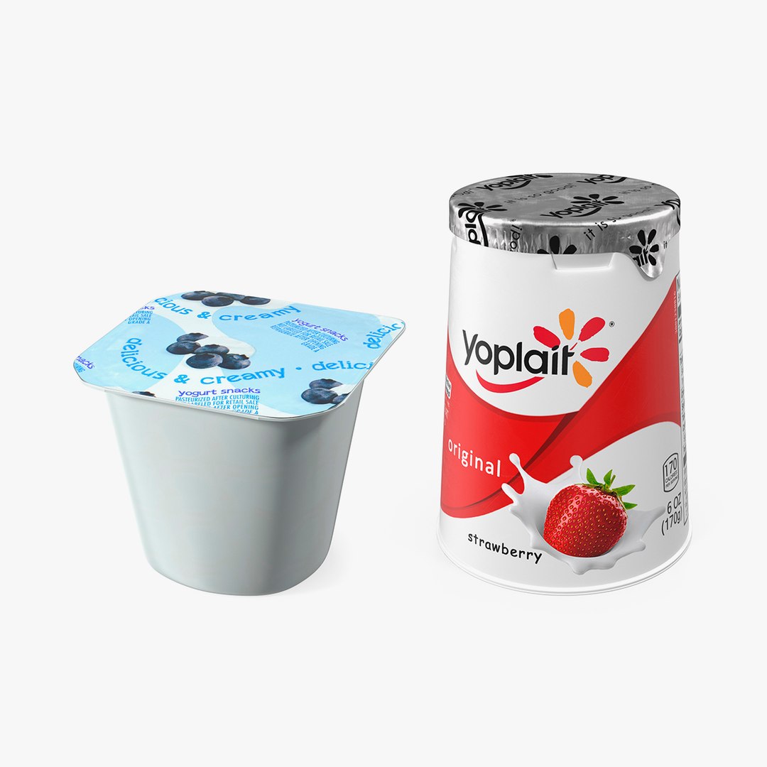 Yogurt Cups Collection 3D model preview