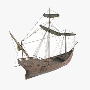 3D Medieval waterborne sailboats