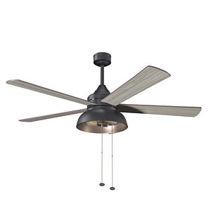 Brightondale Industrial Style Indoor Outdoor LED Ceiling Fan PBR 3D