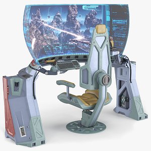 3D model Sci-Fi Operator Control Desk Rigged