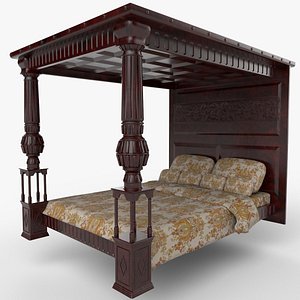 3D Renaissance style bed 3