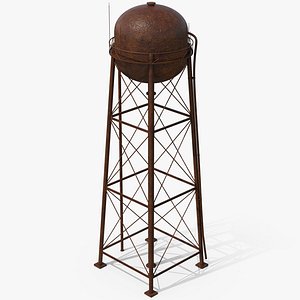 3D Rusty Water Tower model
