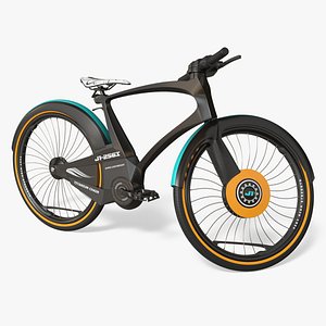 Futuristic Urban Bicycle Black Rigged