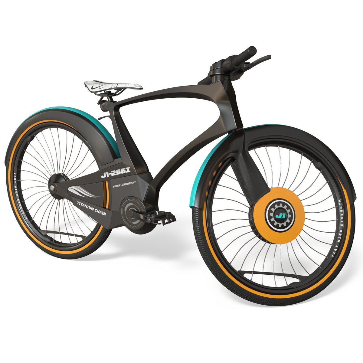 modelo 3d Bicicleta Urbana Futurista Negra Aparejada - TurboSquid 2236697
