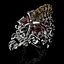 Badass Gothic Punk Skull Ring avec des pierres précieuses Fichier CAO STL 3D pour l'impression 3D - GP34-GS
