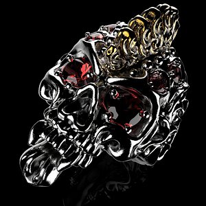 3D badass gothic punk skull