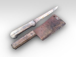 cleaver knife 3d c4d