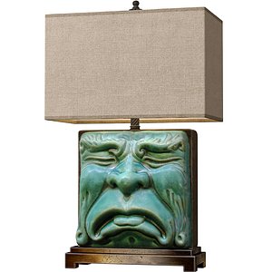 Modern Decor Statuette Tragedy Mask Sculpture Table Lamp 3D model