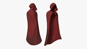 Medieval Cloak A03 Full Red - Fantasy Character Design